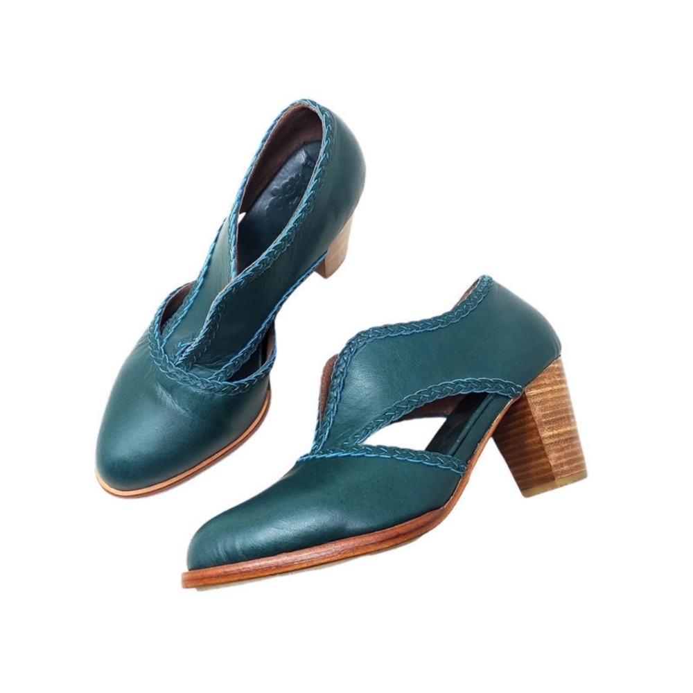 Bali Elf Spirit Walker Teal Blue Leather Booties